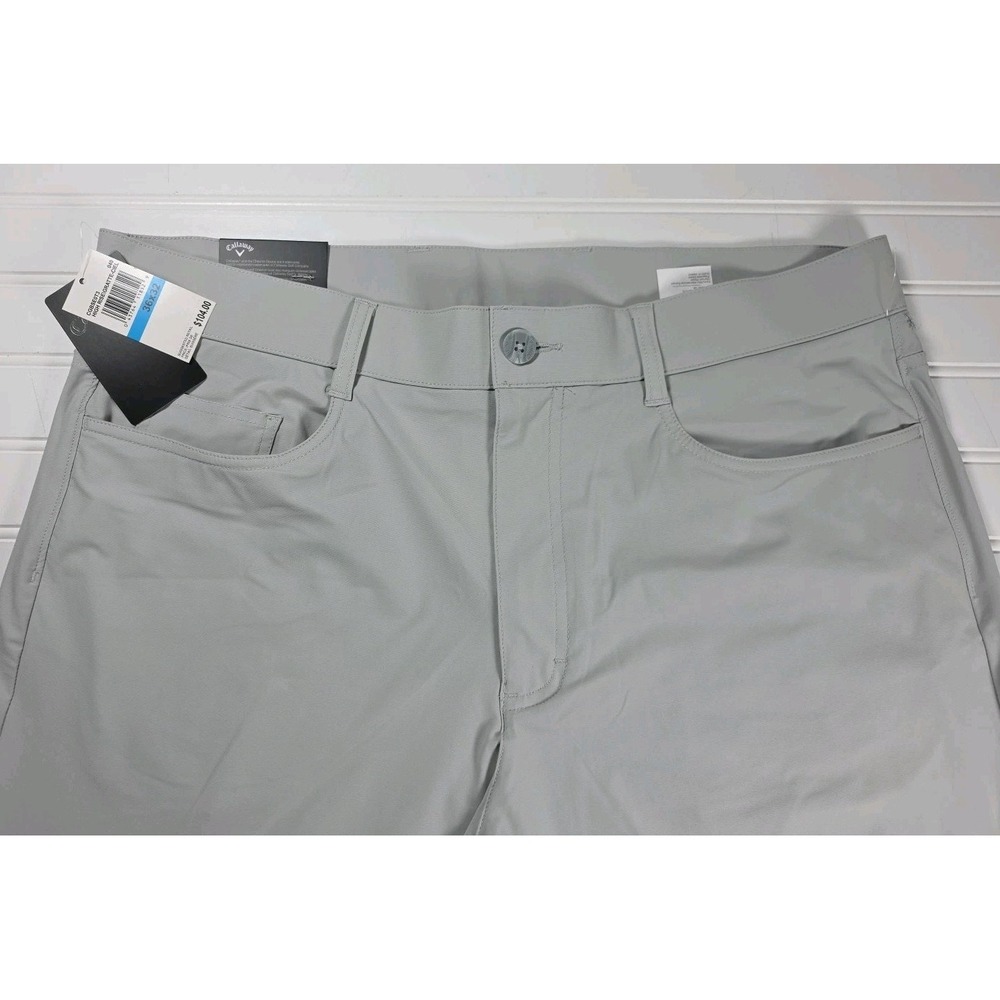 Callaway Golf Pants Mens 36x32 Gray High Rise Opti-Stretch Performance NWT